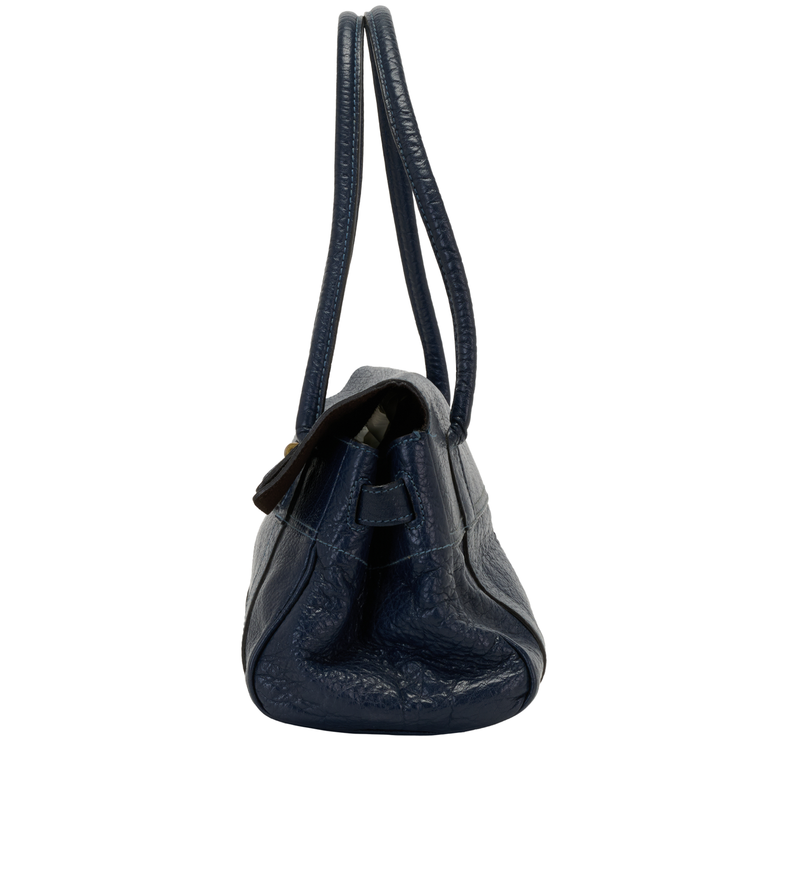 East West Bayswater, &pound;295, Handbags, Navy, Leather, Bottom view